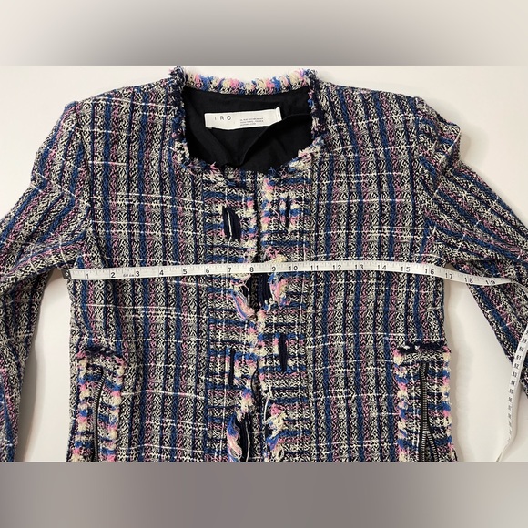 IRO | Revolve Open Front Frannie Tweed Jacket in Blue - Picture 10 of 13